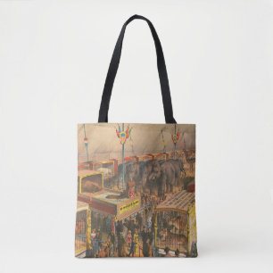 Tote Bag Affiche De Cirque D'Animaux Exposés Dans Une Tente