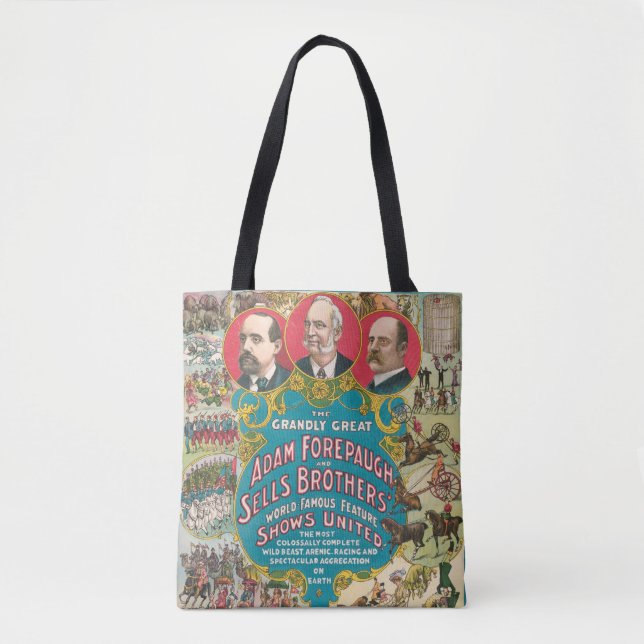 Tote Bag Affiche de cirque montrant de nombreuses scènes de (Devant)