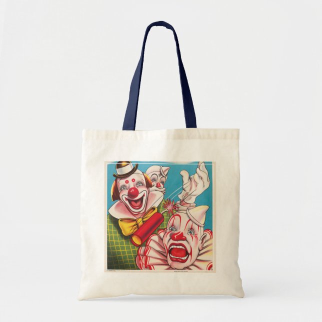 Tote Bag Affiche De Cirque Montrant Les Visages Clown Et Cr (Devant)