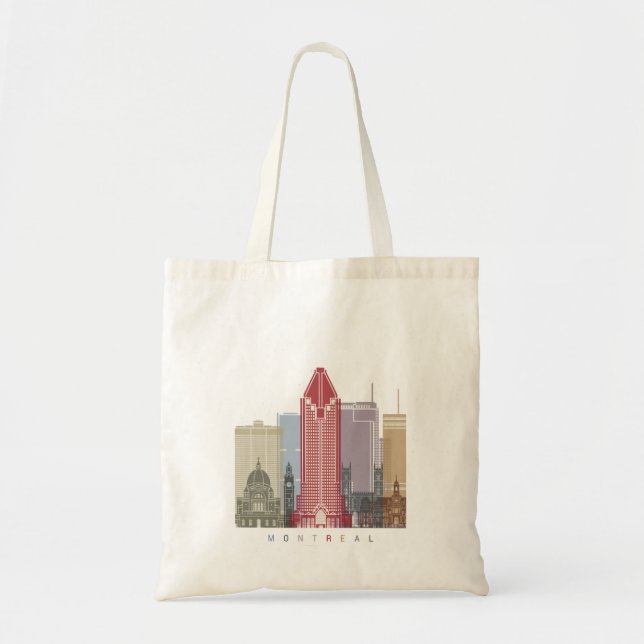 Tote Bag Affiche de la ligne d'horizon V2 de Montréal (Devant)