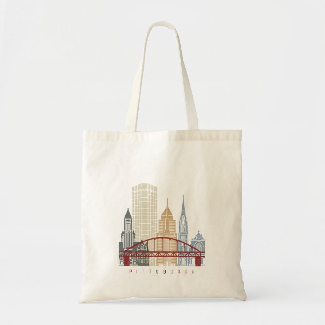 Tote Bag Affiche de la ligne d'horizon V2 de Pittsburgh (Devant)