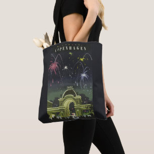 Tote Bag Affiche de voyage illustrée de Copenhague vintage