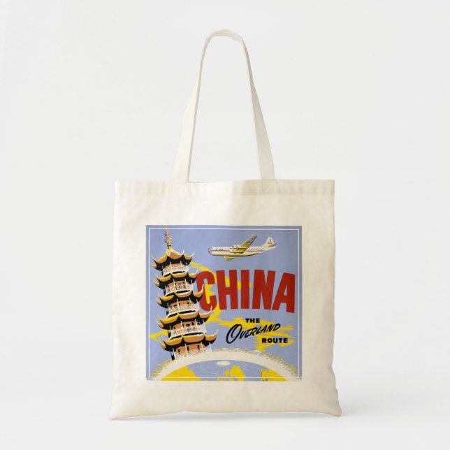 Tote Bag Affiche de voyage pour Northwest Orient Airlines (Devant)
