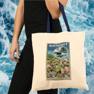 Tote Bag Affiche de voyage vintage, carte de l'île de Nantu