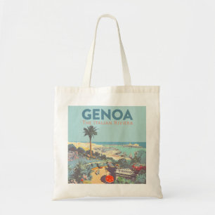 Tote Bag Affiche de voyage vintage de Gênes Riviera italien