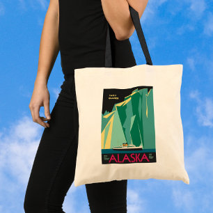 Tote Bag Affiche de voyage vintage, glacier Taku, Alaska