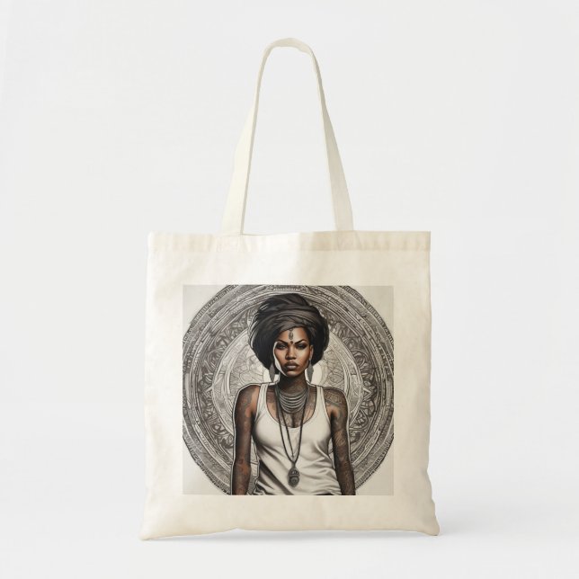 Tote Bag afro indian chic (Devant)