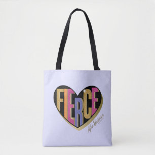 Tote Bag Afro Unicorn Fierce Heart Design