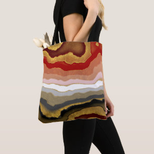 Tote Bag Agate dorée Abstraite