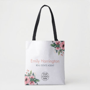 Tote Bag Agent immobilier Blush Bloom Gray
