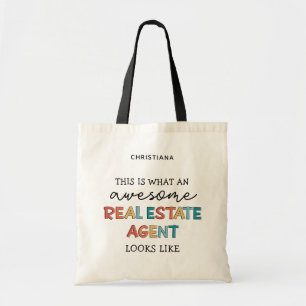 Tote Bag Agent Immobilier Personnalisé Drôle Awesome Réalis