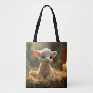 TOTE BAG AGNÉAU MIGNON DANS UNE CRÈCHE