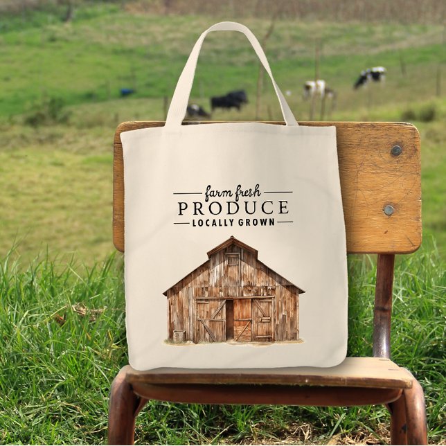 Tote Bag Agritourisme Produits frais Cultivés Localement Co (Créateur téléchargé)