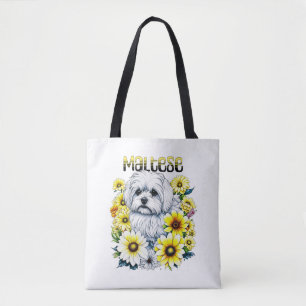 Tote Bag Ai Art de l'aquarelle maltaise pour les propriétai