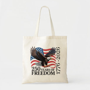 Tote Bag Aigle américain Drapeau américain 250 ans de liber
