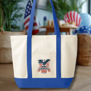 Tote Bag Aigle américain patriotique 250e anniversaire amus