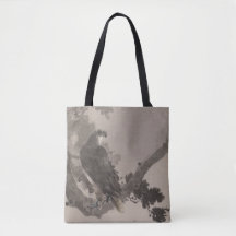 Aigle dans un arbre par Watanabe Seitei