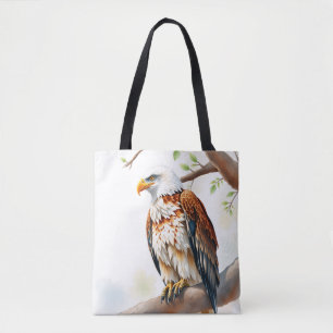 Tote Bag Aigle majestueux assis sur une branche d'arbre