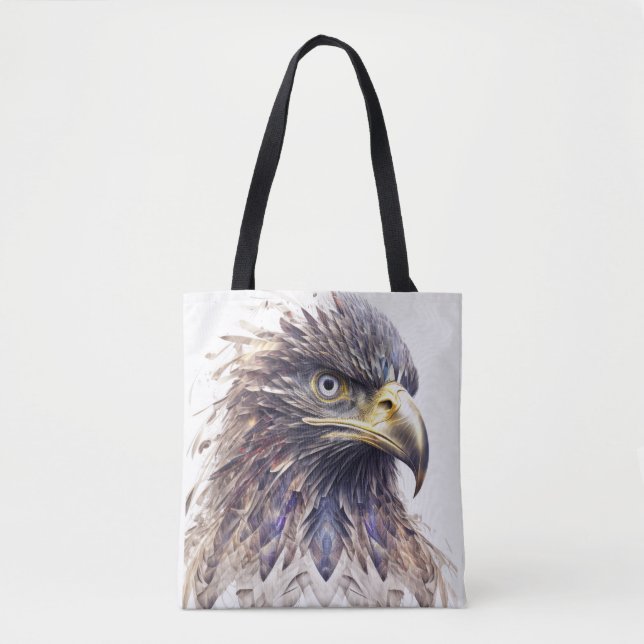 Tote Bag Aigle Portrait animal Nature Peinture faunique (Devant)