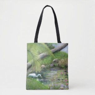 Tote Bag Aigrette sur étang