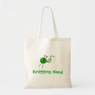 Tote Bag aiguilles de tricot vertes de fil, ballot de