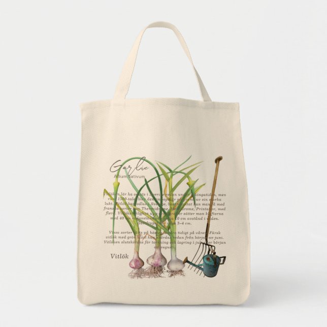 Tote Bag Ail bio de notre jardin. (Devant)