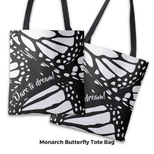 Tote Bag Aile papillon Monarque Abstraite - Osez rêver!
