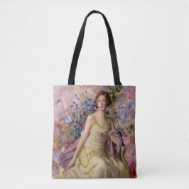 Tote Bag Ailsa Villard Flowers Pink Bubble gum