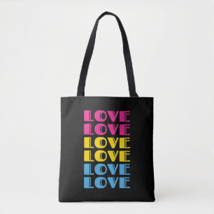 Tote Bag Aimer Texte Répétant LGBTQ Pride Pansexuelle