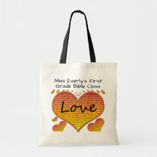 Tote Bag Aimez 1 Corinthiens 13 Cœurs