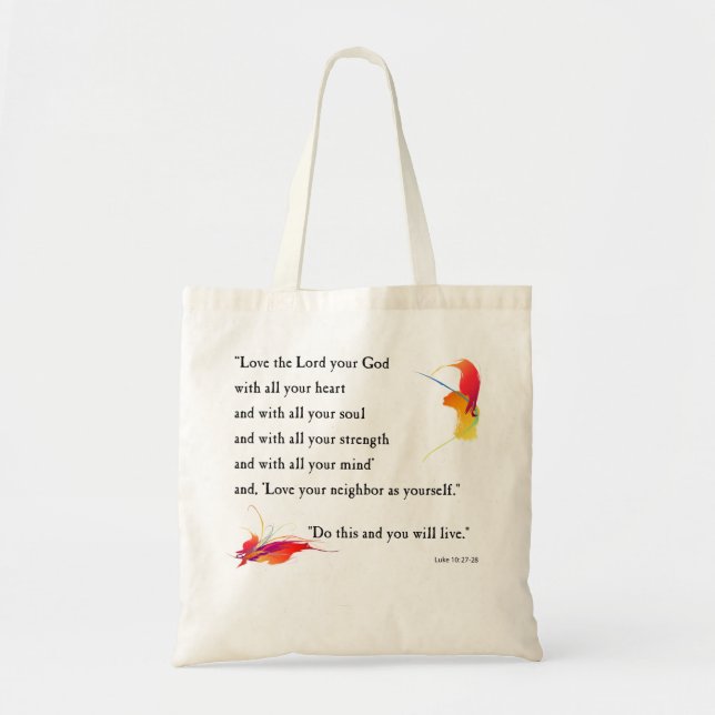 Tote Bag Aimez le Seigneur, votre Dieu (Devant)