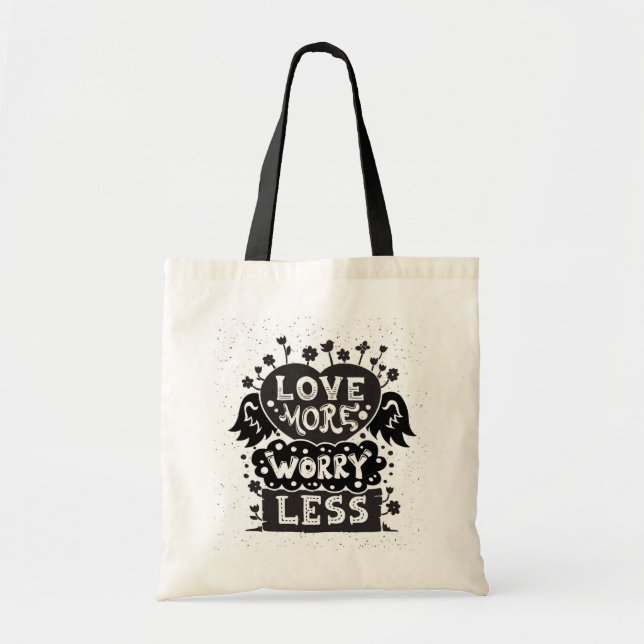 Tote Bag Aimez plus d'inquiétude moins (Devant)