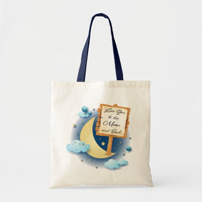 Tote Bag Aimez-vous à la Lune et retour (Devant)