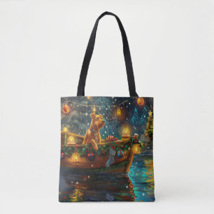 Tote Bag Airedale Noël Festival Voyage