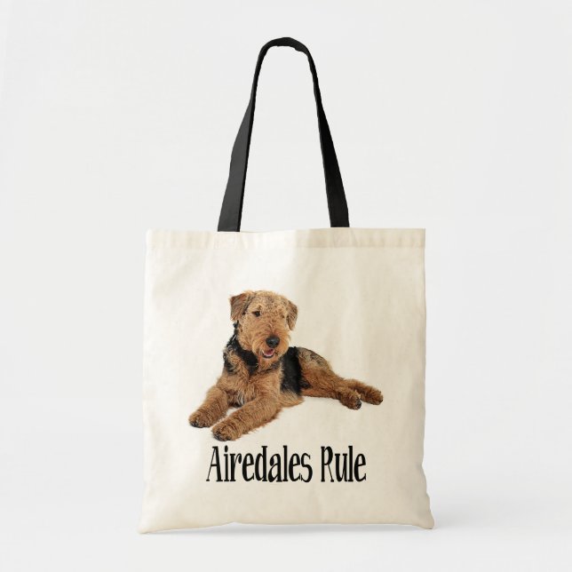 Tote Bag Airedale Terrier Chien Brown et Noir (Devant)
