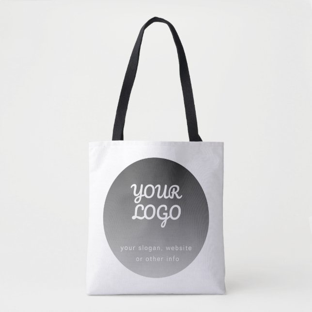 Tote Bag Ajouter un logo | Bordure blanche gris foncé (Devant)