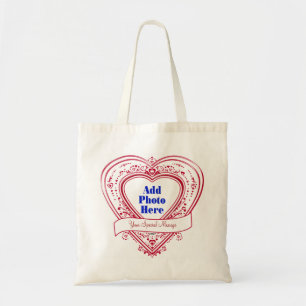 Tote Bag Ajouter Un Message Spécial Photo Red Hearts