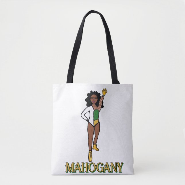 Tote Bag Ajouter un nom Danseur Vert Blanc #1 (Devant)