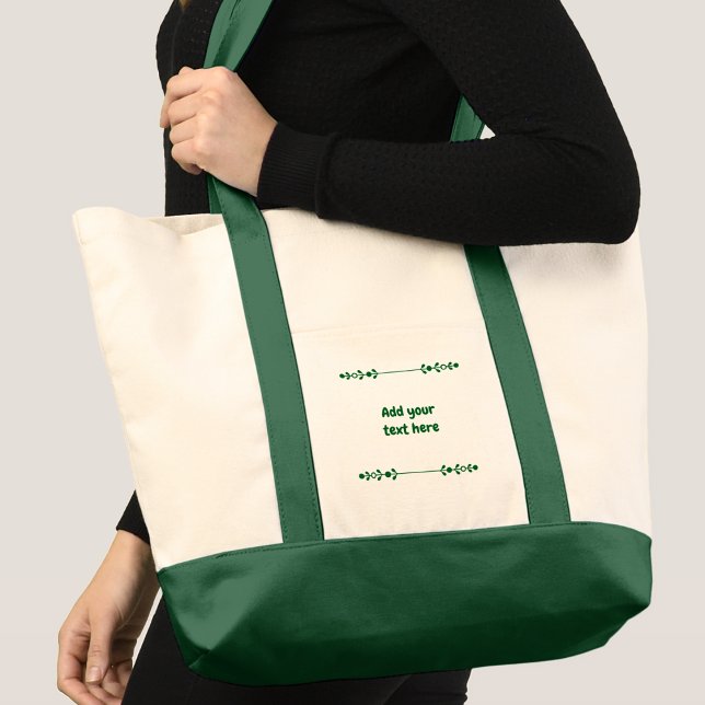 Tote Bag Ajouter un nom en texte vert (Créateur téléchargé)