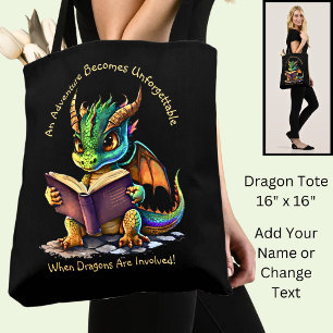 Tote Bag Ajouter un nom Texte, Aventure inoubliable, Dragon