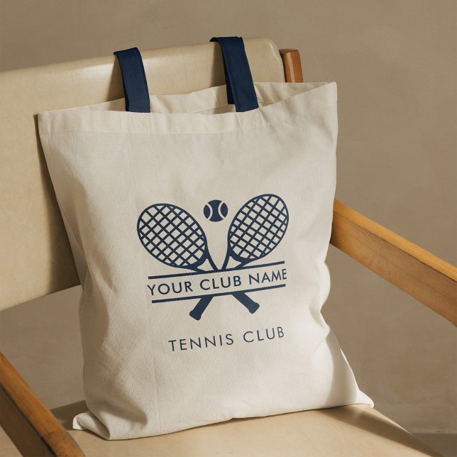 Tote Bag Ajouter Votre Nom Club Tennis Team Navy Blue (Tennis Club Team Swag Navy Blue Handles Tote Bag)