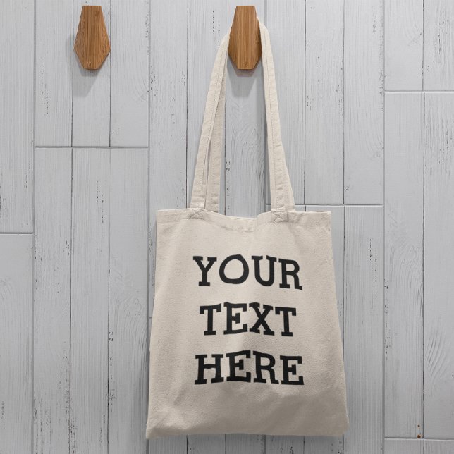 Tote Bag Ajouter votre propre texte personnalisé ici noir e (Créateur téléchargé)