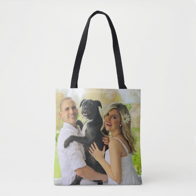 Tote Bag Ajoutez votre photo personnalisée sur un tote rect (Devant)