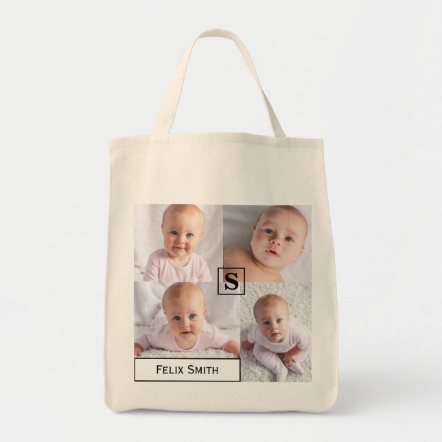 Tote Bag Ajoutez votre propre monogramme personnalisé par (Devant)