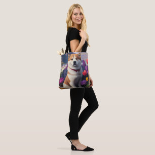 Tote Bag Akita Dog sur une pagaie : une aventure Pittoresqu