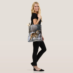 Tote Bag Akita Laisser Neige Noël