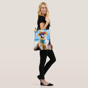 Tote Bag Akita sur la plage, cadeau d'été pour les amoureux