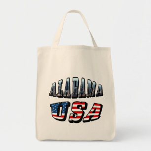 Tote Bag Alabama Photo et USA Flag Font