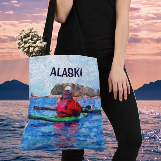 Tote Bag Alaska Barenoff Islands Kayaking Painty (Créateur téléchargé)