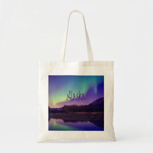 Tote Bag Alaska Northern Lights Mountains Lake